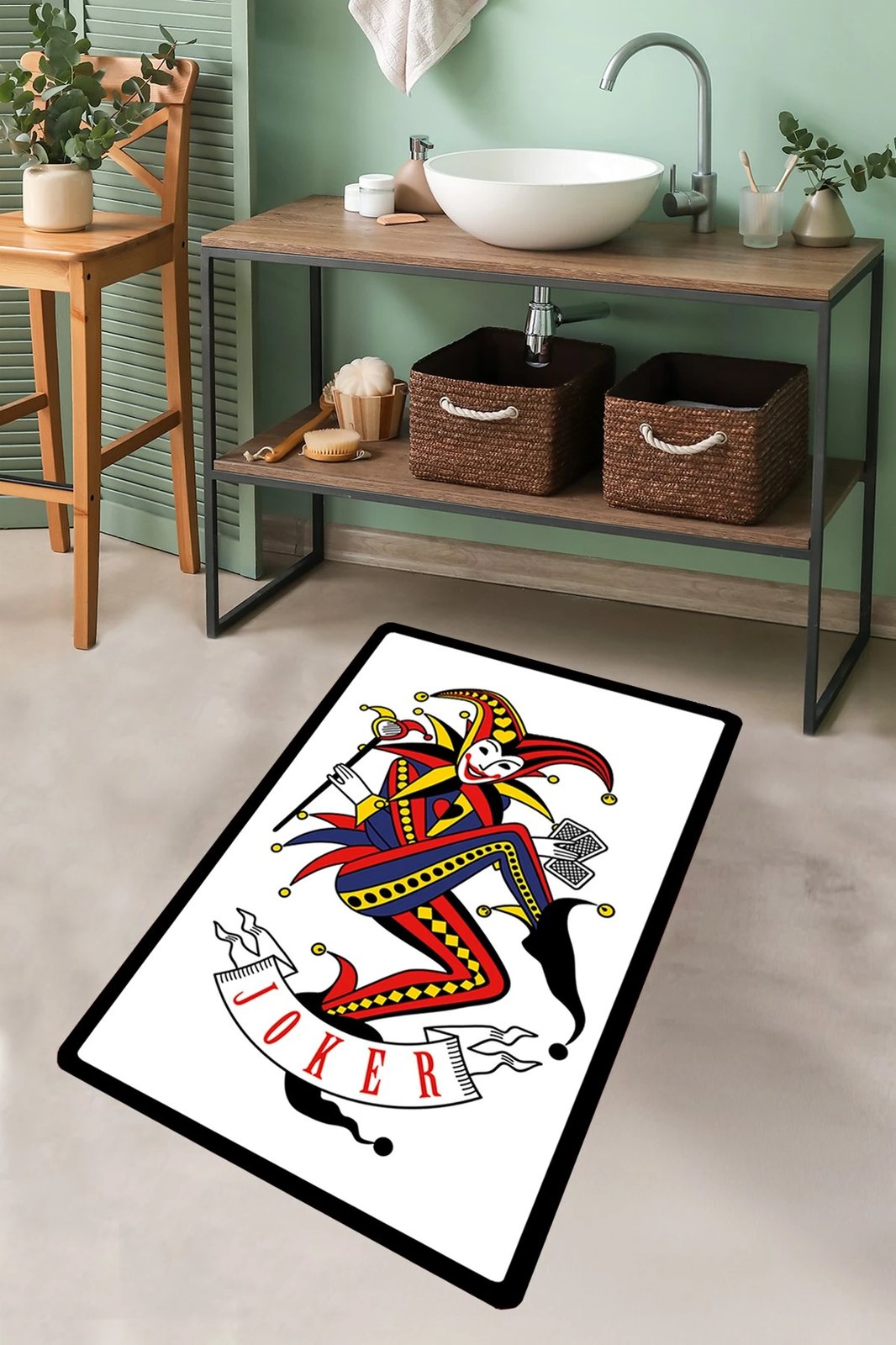 Tapet banjoje me dizajn Joker, shumëngjyrësh, 70x120cm