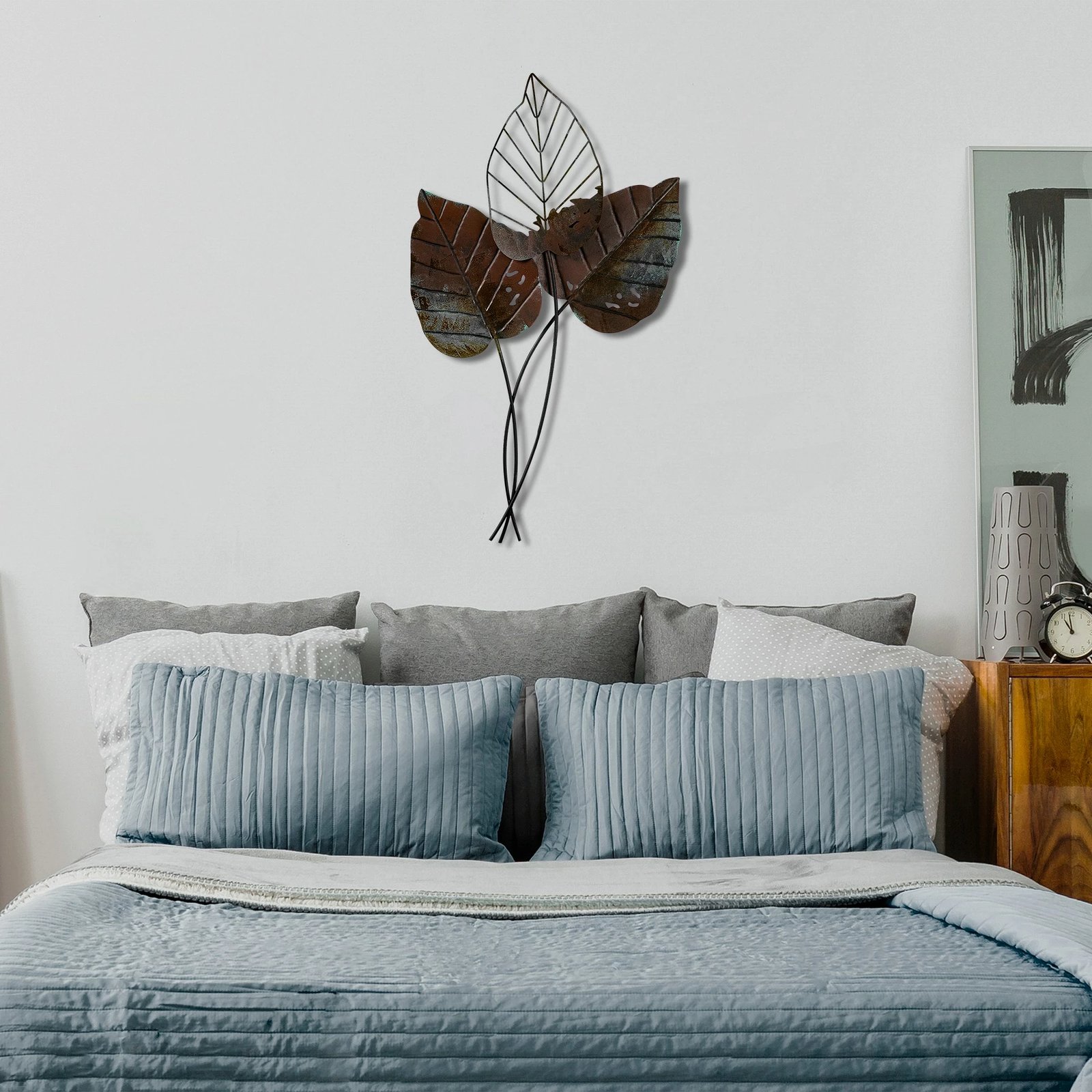 Aksesor dekorativ metalik për mur Wallity, Fall 3, ngjyrë kafe, 45x85cm