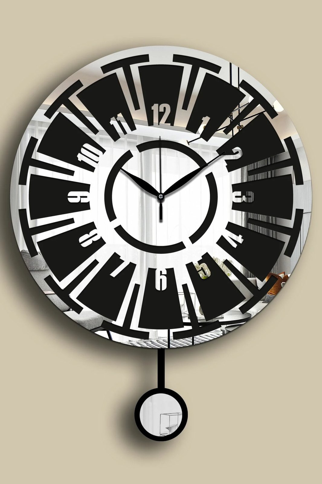 Orë muri dekorative Wallity, Vlnt114Gu, argjend e zezë