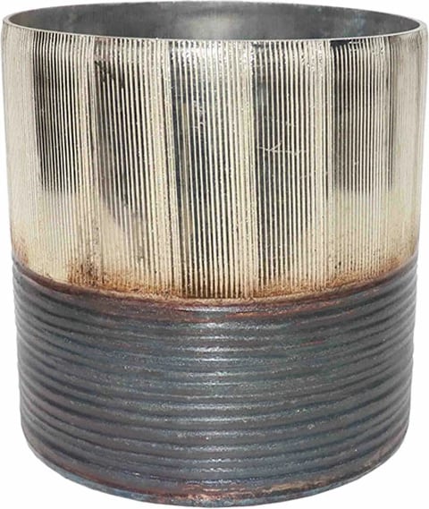 Mbajtës qirinjsh të vegjël JEG, xham, ngjyrë ari bronzi-gri, 14x14x13 cm