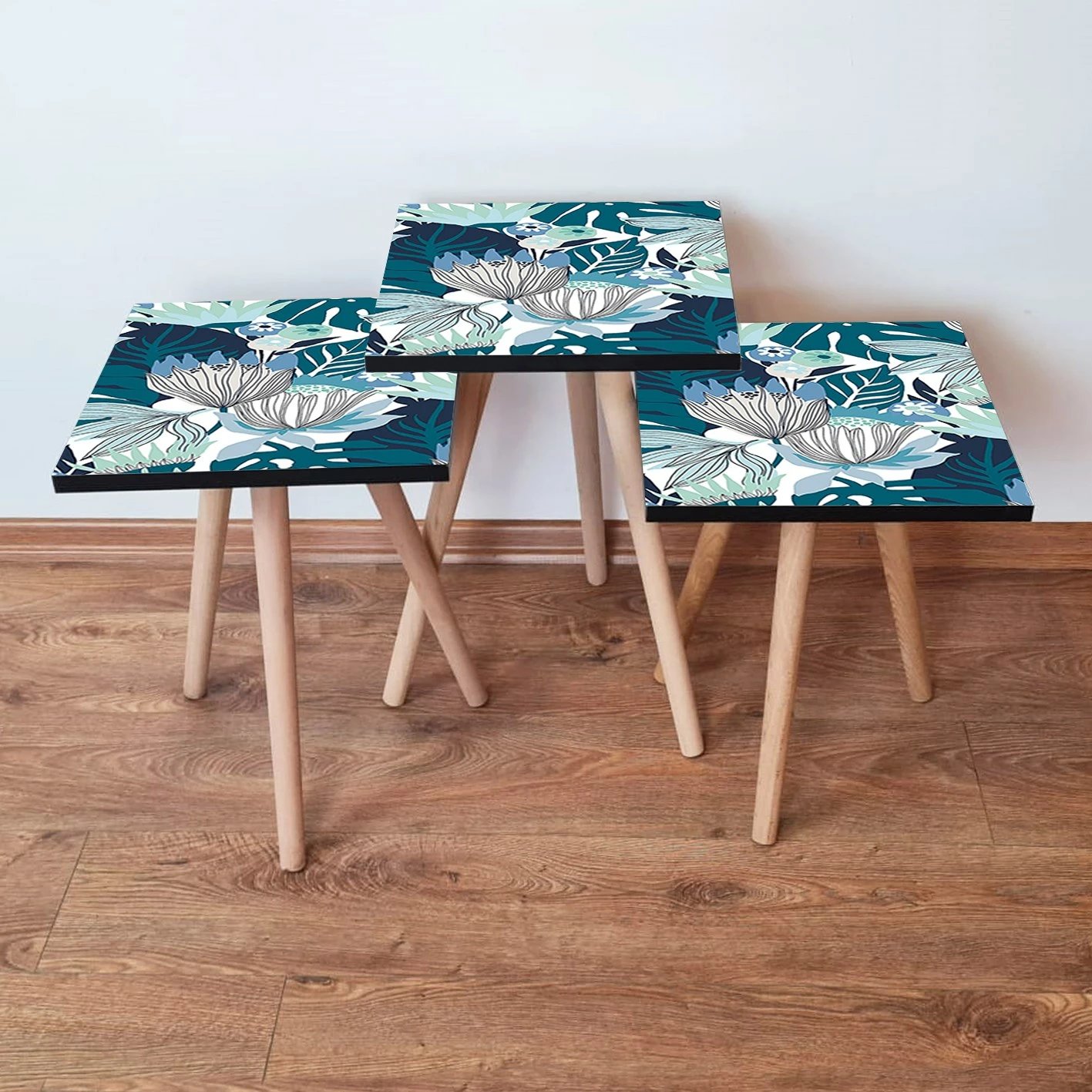 Set tavolinash të mbivendosura, 3 copë, Skye Decor, 3Shp210, ngjyrë e bardhë