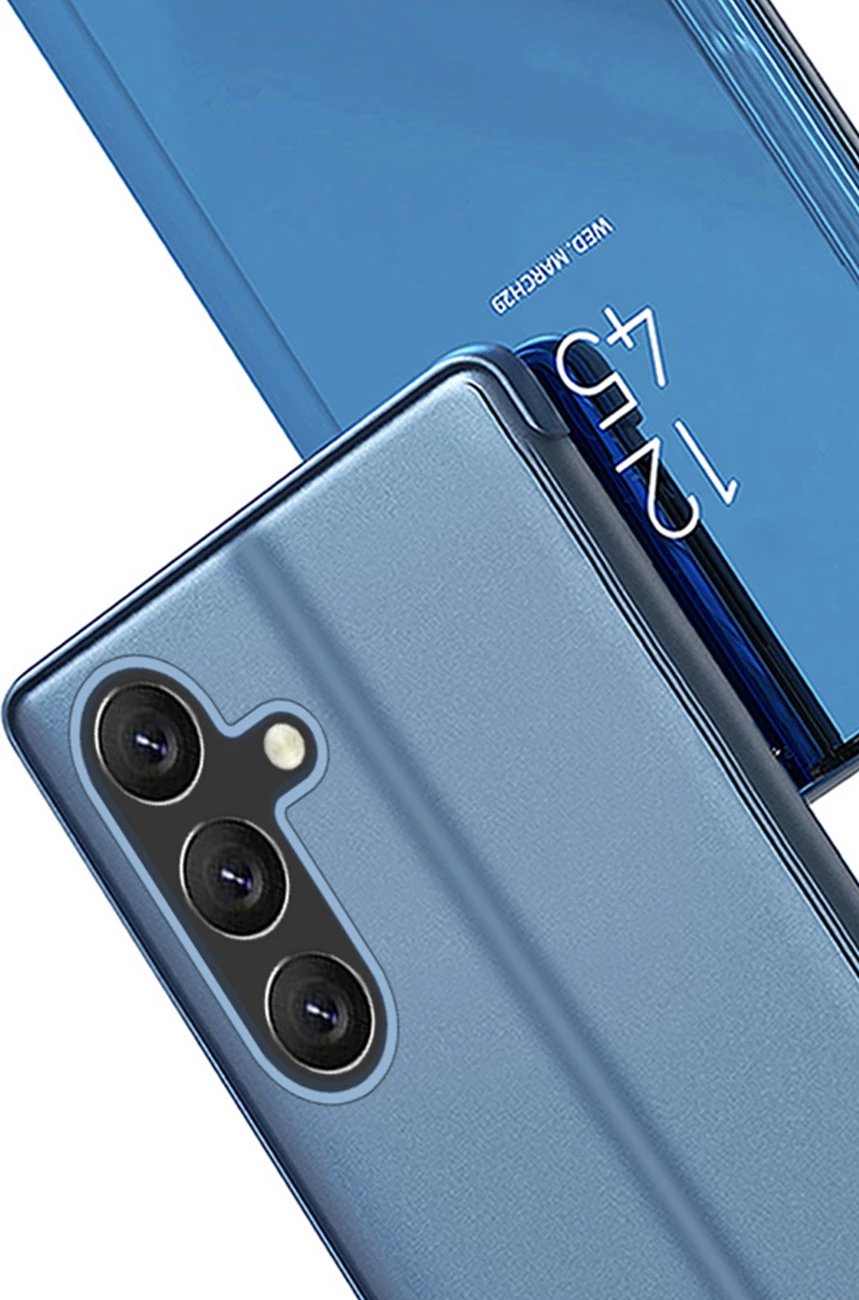 Mbështjellës Hurtel Clear View Case për Samsung Galaxy A24 4G, i zi, me kapak