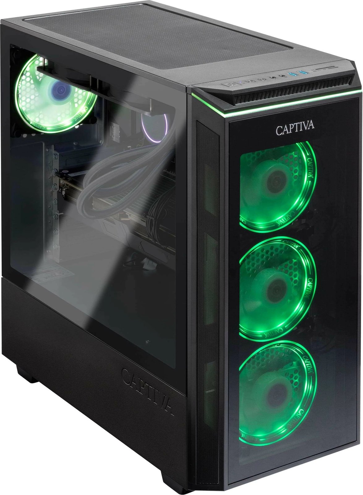 Kompjuter gaming Captiva Highend Gaming I80-857, Intel Core i9, 32GB RAM, 2TB SSD, Radeon RX 7700 XT, i zi me LED jeshile