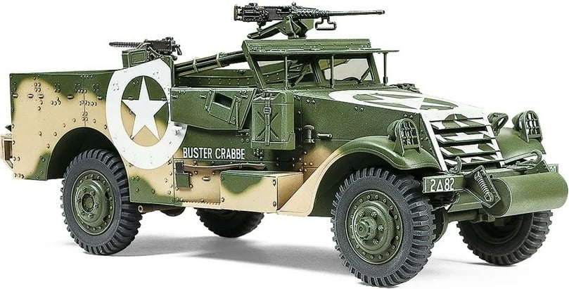 Model plastik Tamiya M3A1 Scout Car 1:35, për modelistë, Jeshile