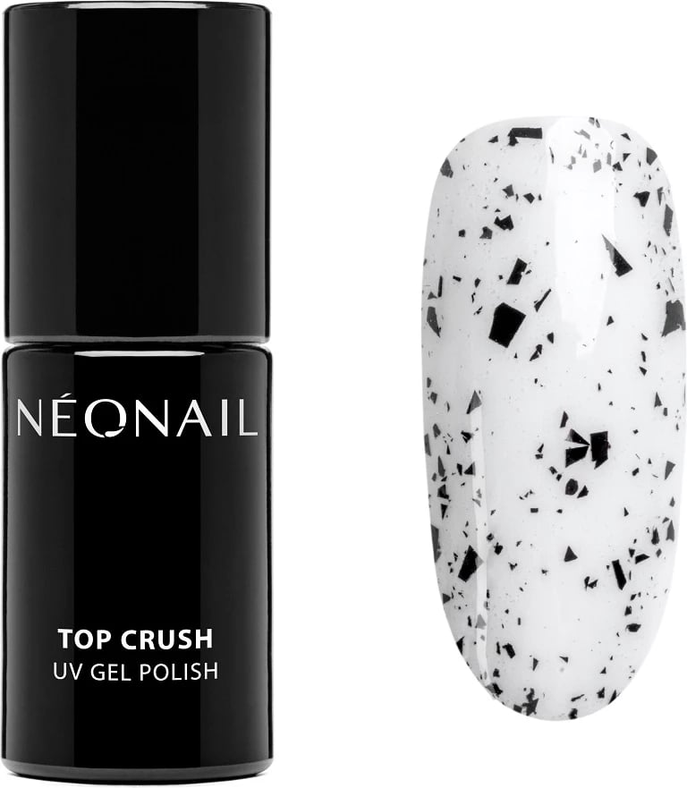 Llak për thonj NeoNail Top Crush Black Gloss Hybrid Top për femra, 7.2ml Black Gloss