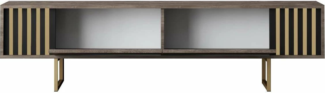 Komodë TV Hanah Home, Gold Line, ngjyrë arre, e zezë