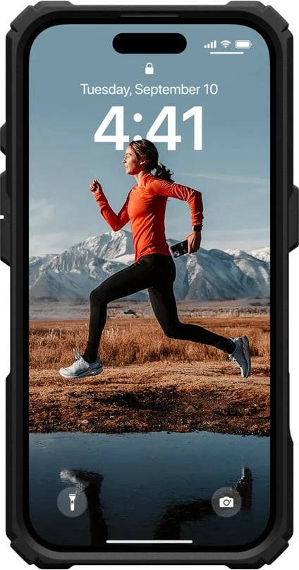 Mbështjellës Urban Armor Gear Plasma XTE për celular, për Apple, 6.1", TPU, zi-portokalli