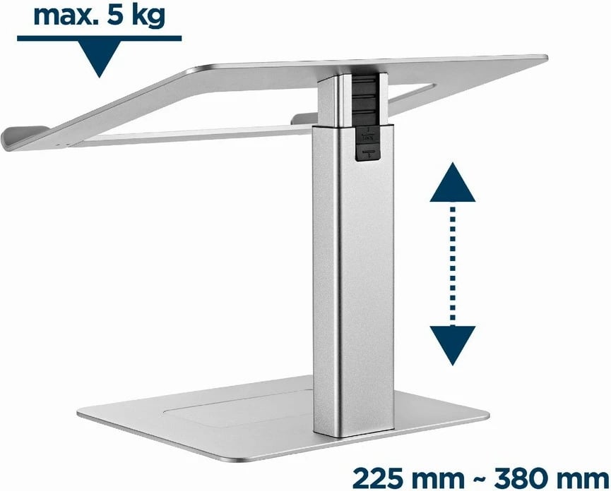 Stenda për laptop GEMBIRD, NBS-D1-02, argjendtë Stenda për laptop GEMBIRD, NBS-D1-02, argjendtë