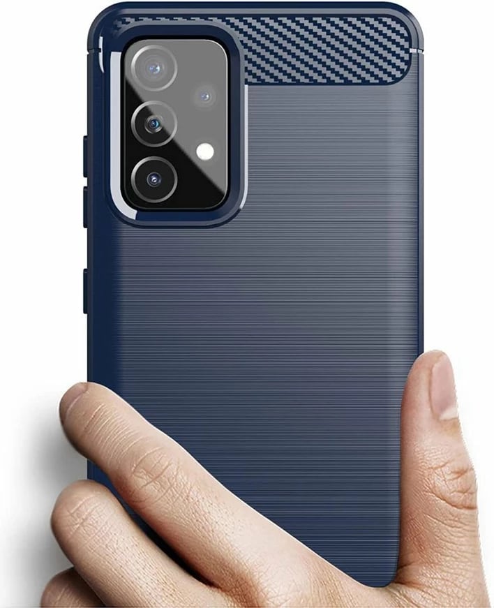 Mbështjellës Hurtel Carbon Case për Samsung Galaxy A72 4G, TPU, Blu