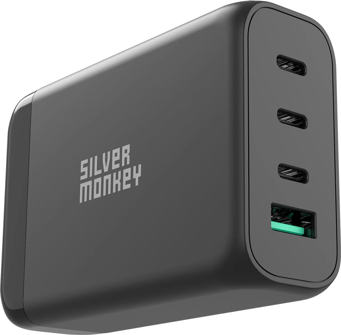 Karikues muri Silver Monkey SMA151, 130W, 3x USB-C PD, 1x USB-A QC 3.0, me kabllo, i zi