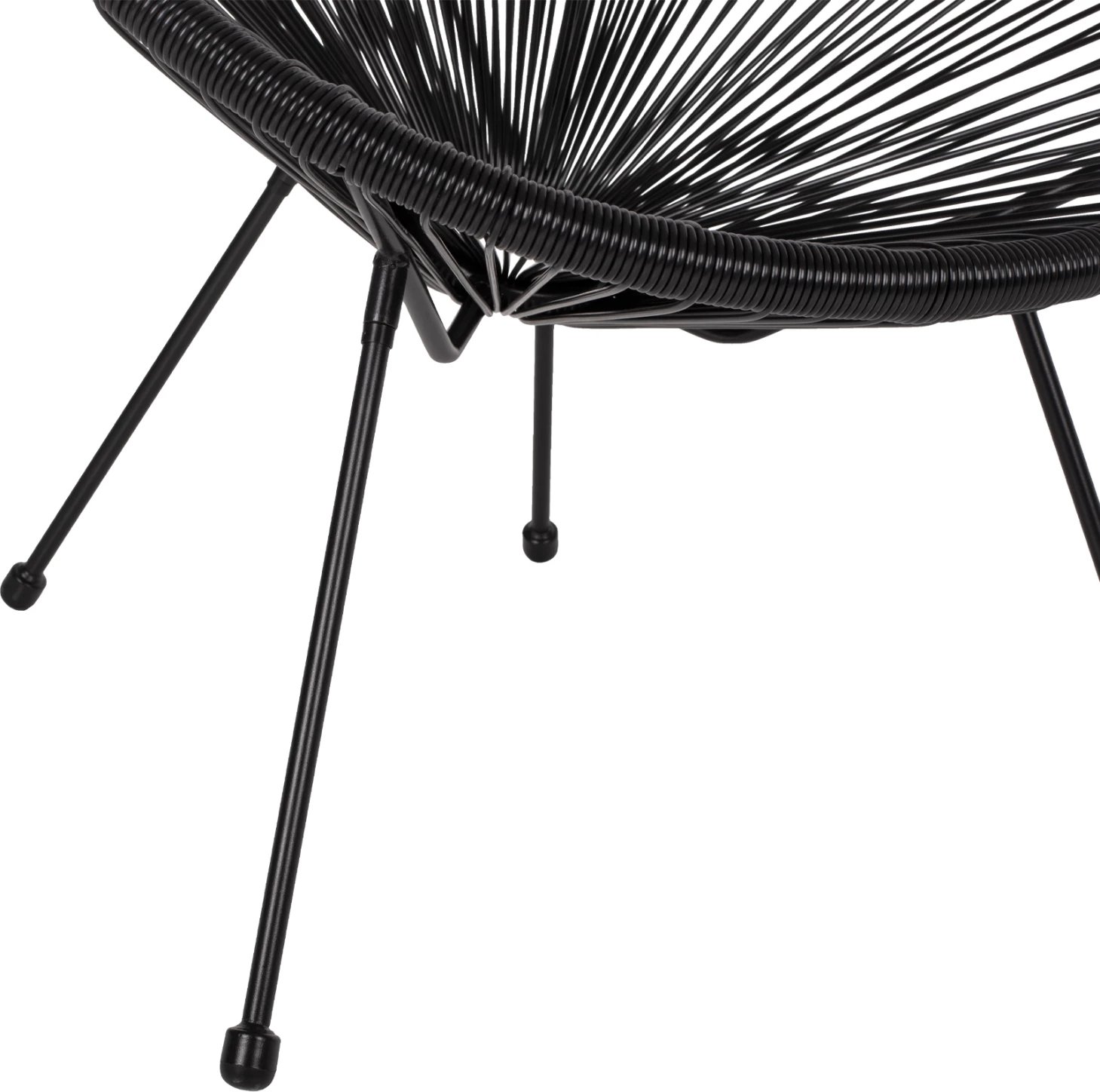 Karrige ACAPULCO lloj foleje, metal i zi dhe ratan i zi, FH5872.01, 70x73x79 cm