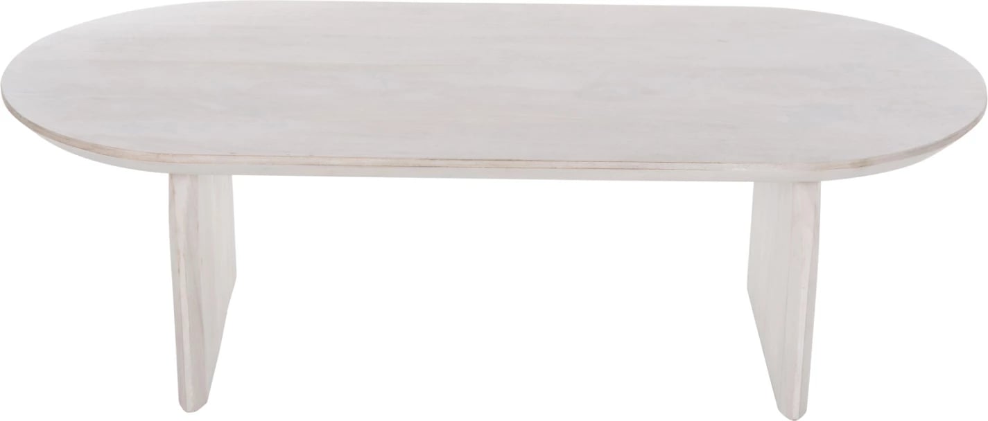 Tavolinë kafeje ovale HONKY FH9710 dru mango i fortë në të bardhë 130x60x40H cm