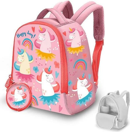 Çantë shpine për fëmijë NEXT Happy Day, neoprene, 25x19x12cm, Rozë