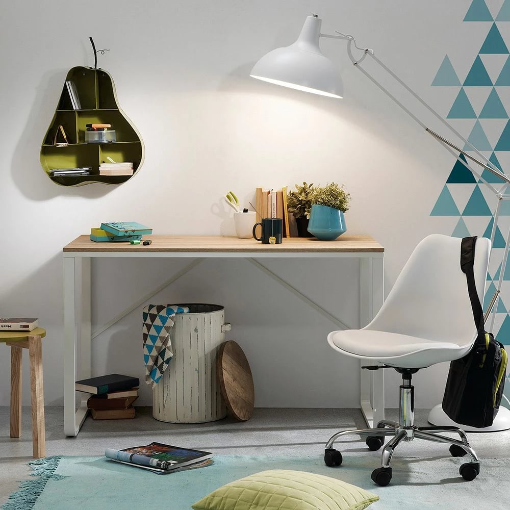 Tavolinë pune FORMA, ngjyrë sonoma e bardhë, 120x60x75cm