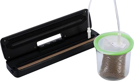 Sealer vakumi, Mesko 4492, 95W 12L/min, gjerësi qese deri 28 cm, 2 moda Dry/Moist, e zezë, set me rul 28cm x 3m + zorrë