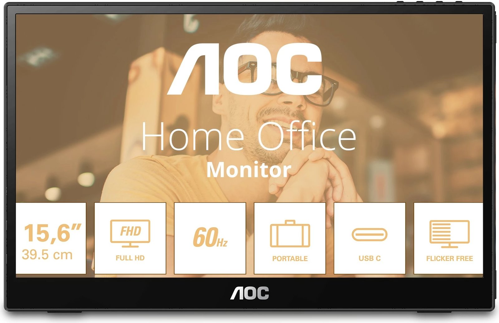 Monitor AOC 15.6 IPS Full HD, USB-C, i zi