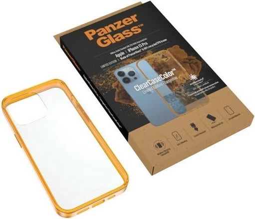 Mbështjellës PanzerGlass ClearCase, për iPhone 13 Pro, Transparent/Verdhë