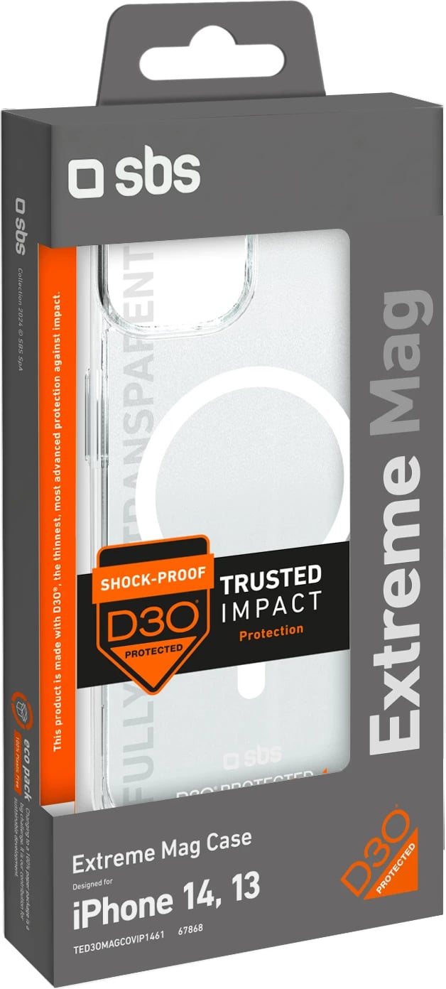 Mbështjellës SBS D3O MagSafe për iPhone 14/13, Transparent