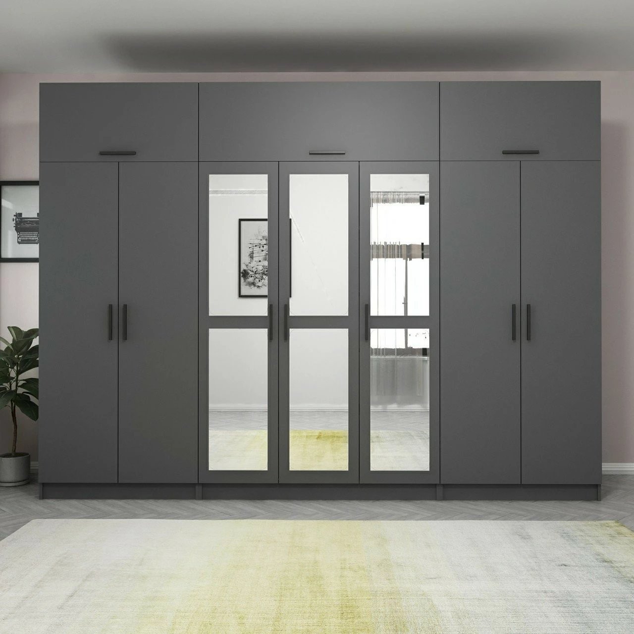 Dollap i madh, ngjyrë antracit, Skye Decor, 5281