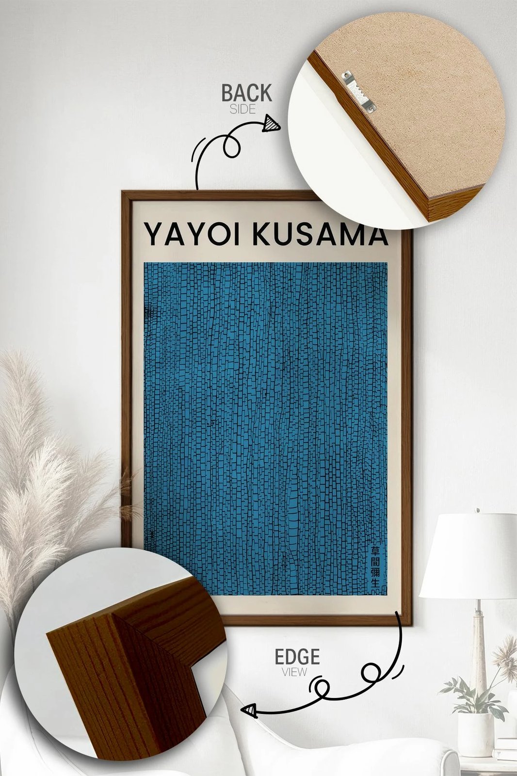 Pikturë dekorative me kornizë, shumëngjyrëshe, Wallity, Lmnmdlkahve28, 33x48cm