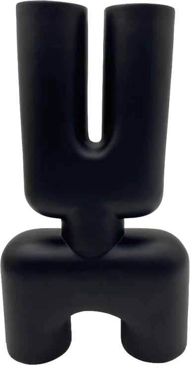 Vazo Morp, polirezine, e zezë, 19x7x32cm