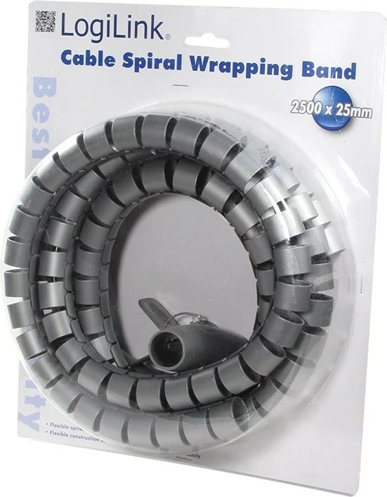 Organizues spirale për kabllo LogiLink KAB0013, 2.5m, 25mm, Argjend