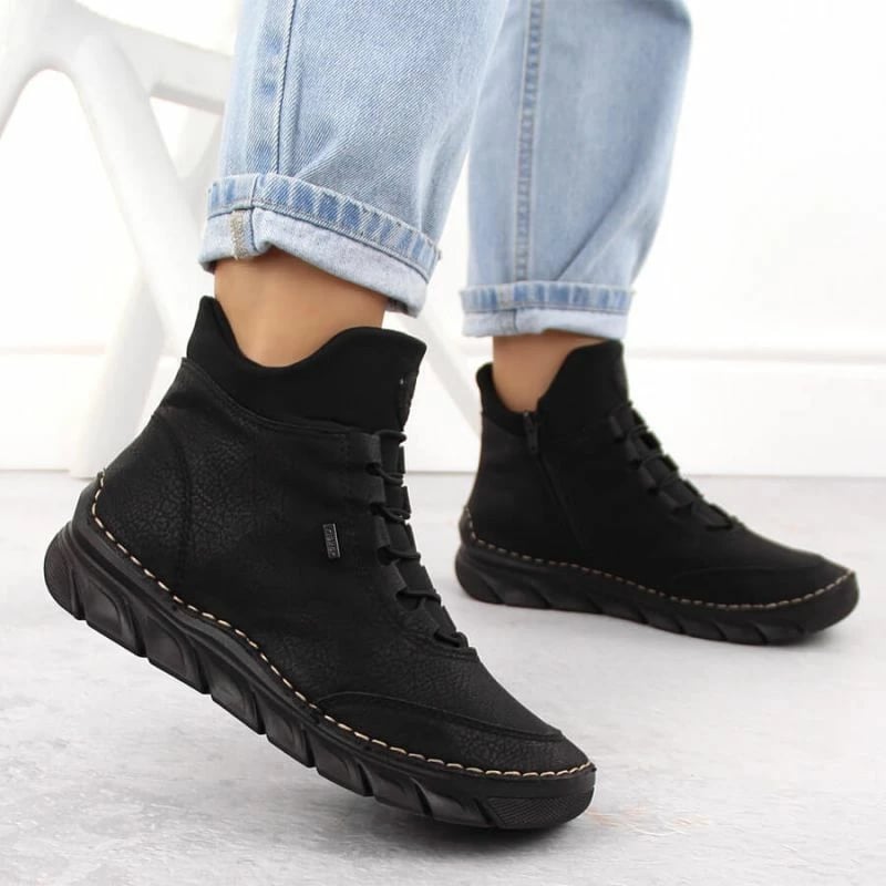 Çizme të izoluara për femra Rieker 55069-00, të zeza