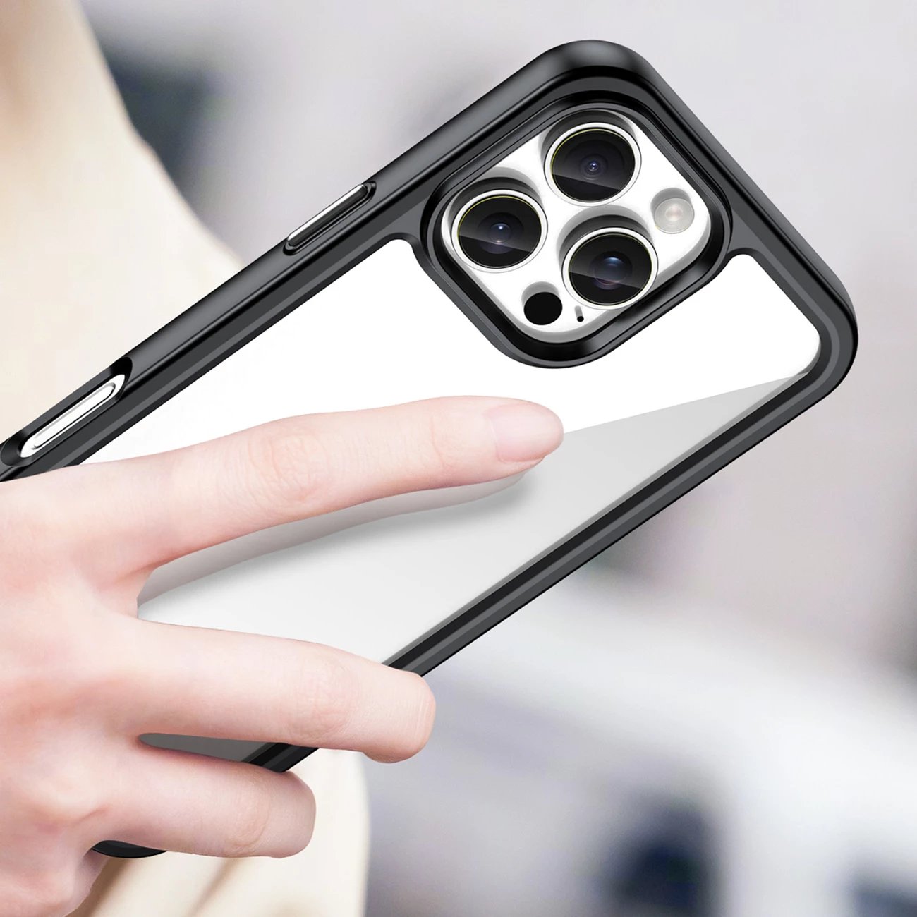 Mbështjellës Hurtel Outer Space Case për iPhone 16 Pro Max, i zi