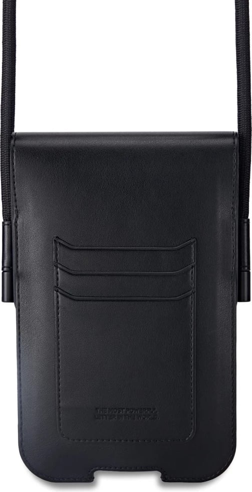 Mbështjellës BMW Phone Pouch Blue Stripes, për celular, lëkurë ekologjike, i zi