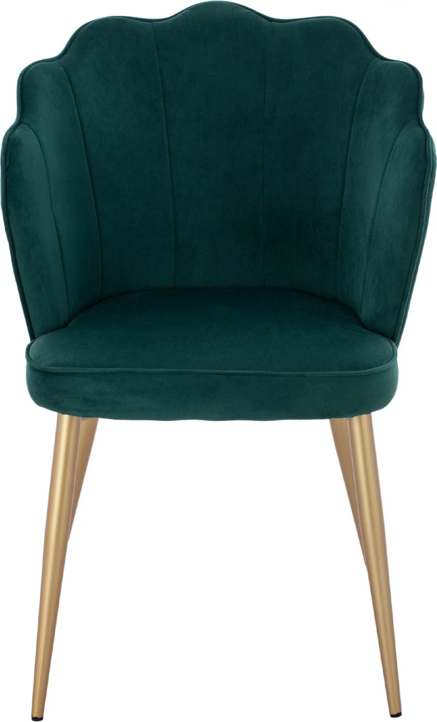 Karrige FH8737.03 kadife jeshile me kornizë metalike ari 48x48x85 cm., set prej 2 copë