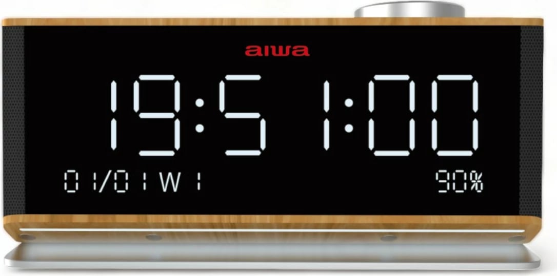Orë Zgjuese Multifunksionale me Radio FM, 2 Alarma, Bluetooth, TF Card dhe Mikrofon AIWA CR-90BT