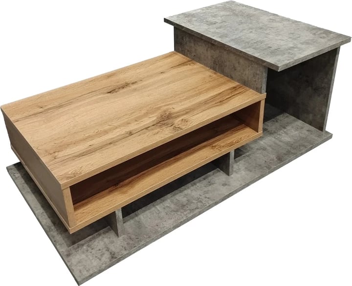 Tavolinë kafeje Nuvele, ngjyrë sonoma-cement gri, 90x50x35cm