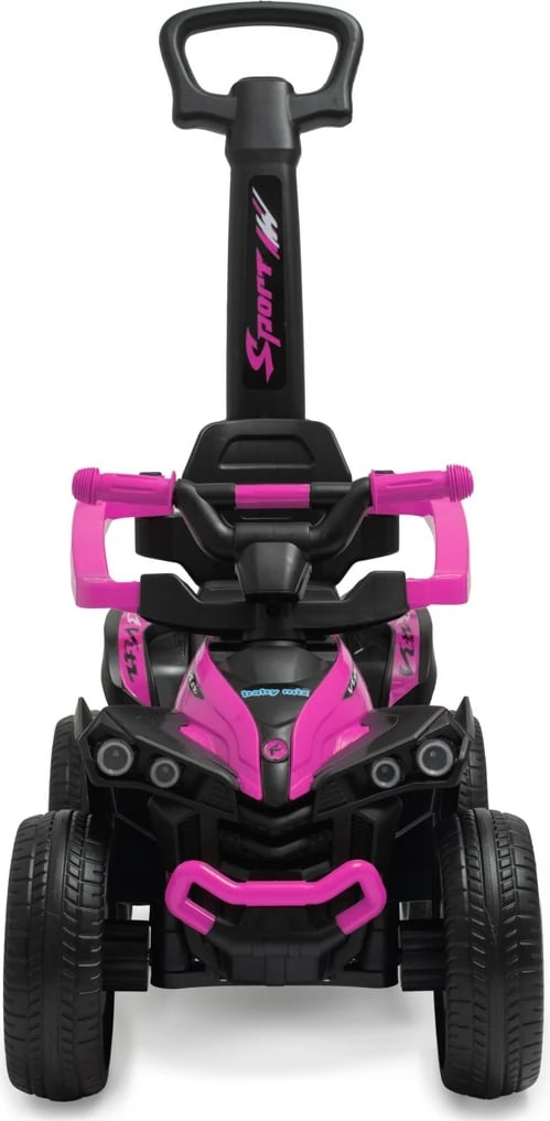 ride-on me dorezë drejtimi, BABY MIX Mega Prime EVA, rrota EVA të qeta, tinguj, kapacitet 30 kg, rozë