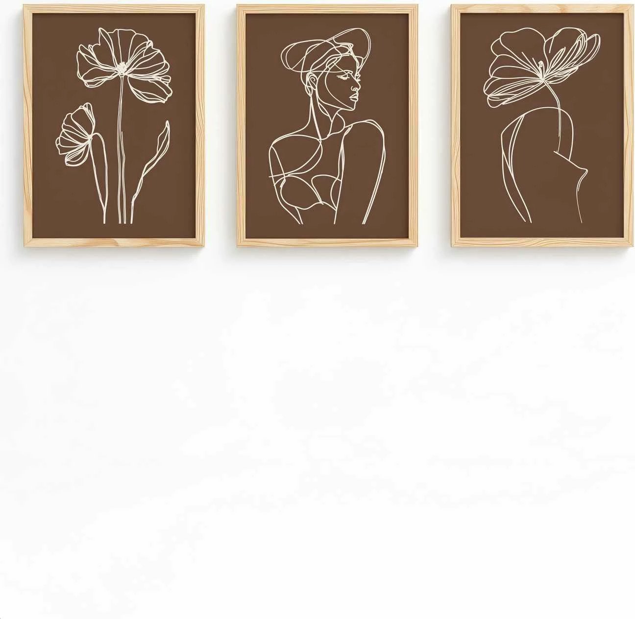 Set pikturash dekorative me kornizë, MDF, Wallity, Huhu515, 30x40cm (3 copë)