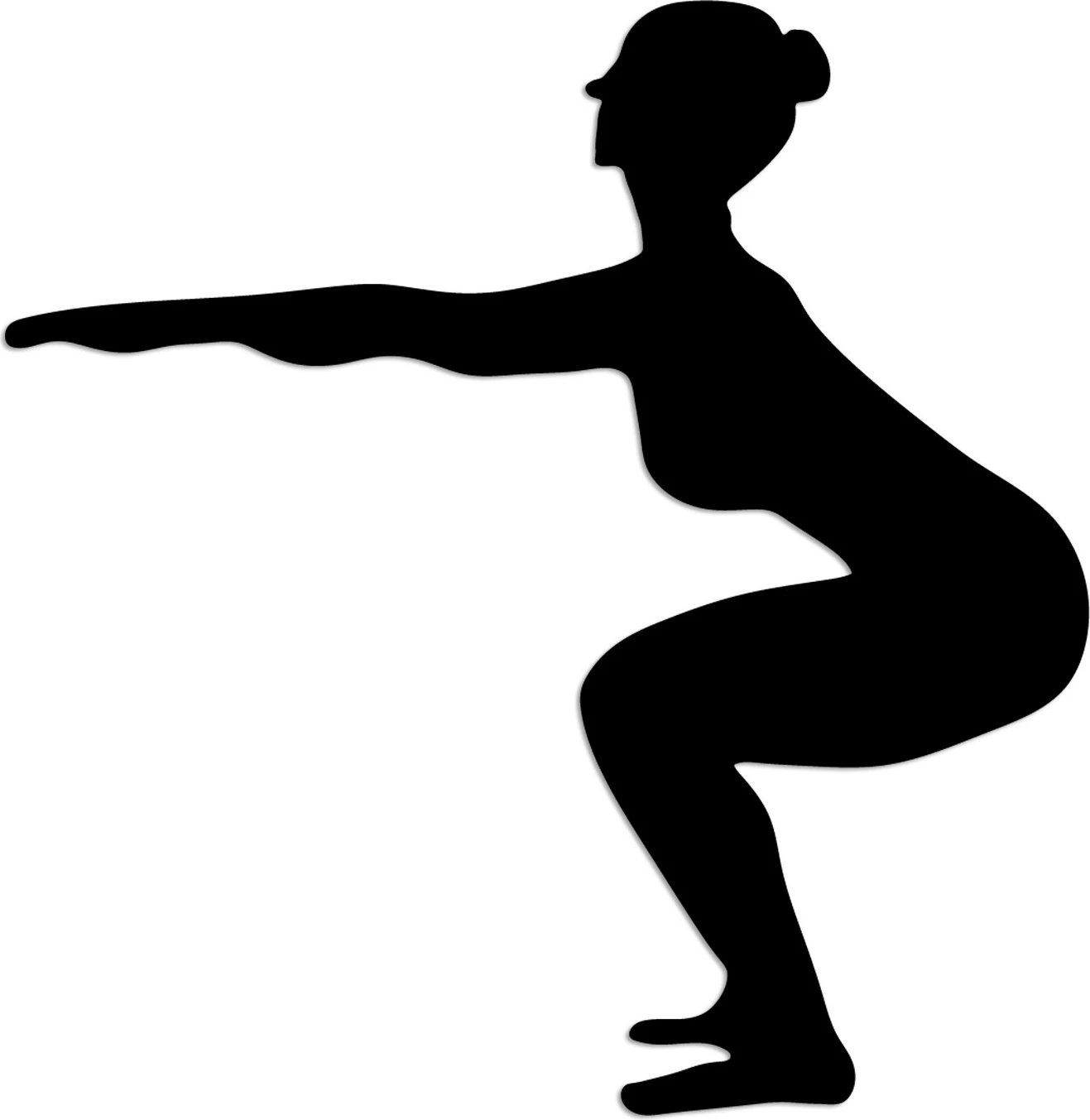 Aksesor dekorativ metalik për mur, Wallity, Yoga 27, ngjyrë e zezë, 54x55cm