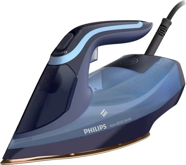 Hekur me avull, Philips Azur 8000 Series DST8020/20 SteamGlide Elite, nxehje e shpejtë, rezervuar i madh, blu
