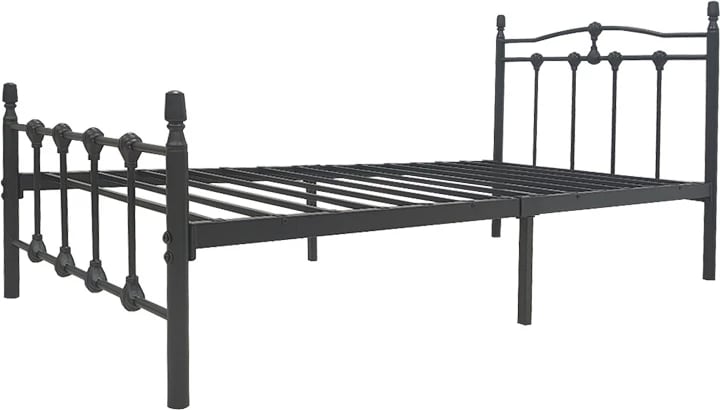 Krevat metalik Wotso, ngjyrë e zezë, 90x190cm