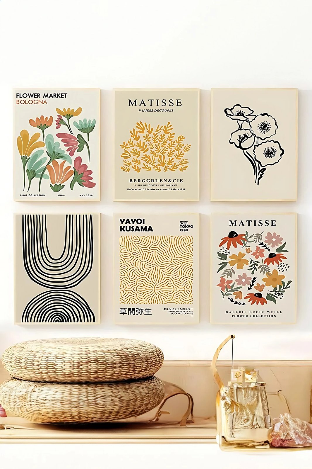 Set pikturash dekorative me kornizë, shumëngjyrëshe, 6 copë, Artsycllct9