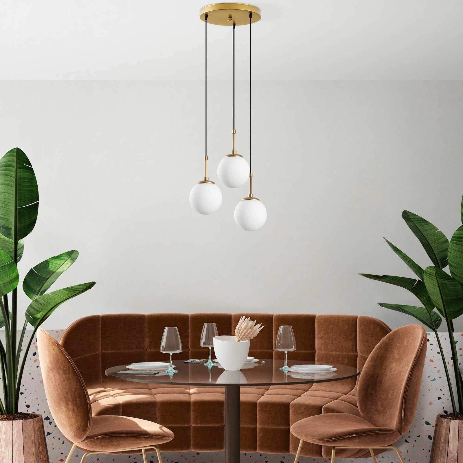 Llambë tavani Opviq Orbital, ngjyrë ari, 36x36x115cm