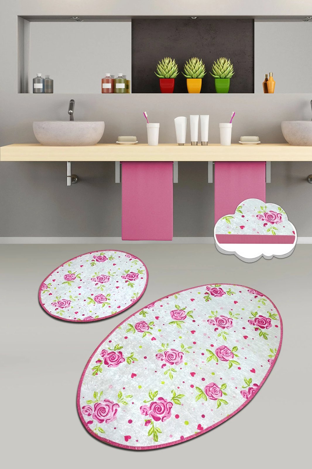 Set tapetash për banjo (2 copë), Mijölnir Frezya, shumëngjyrëshe