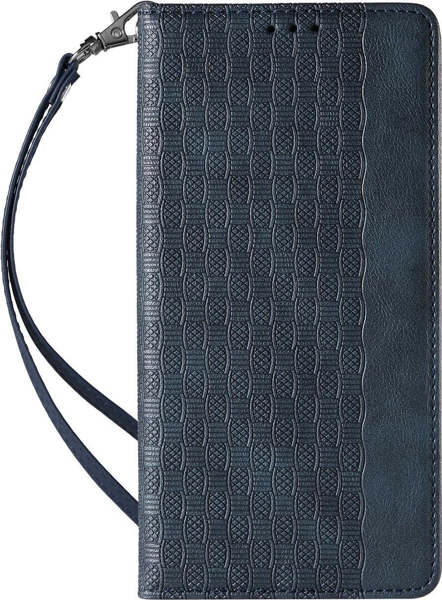Mbështjellës Hurtel Magnet Strap Case për iPhone 14 Pro Max, me kapak, portofol, qëndrim, rrip dore, kaltër