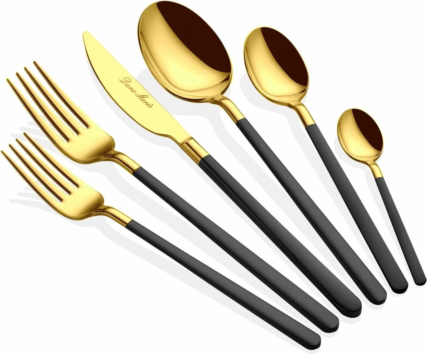 Set lugë, pirunë e thika (36 copë), Hermia Concept, Allegra, ngjyrë ari e zezë