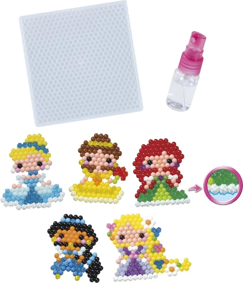 Set rruaza kreative Aquabeads EPOCH 31606, Disney Princess Dazzle, shumëngjyrëshe