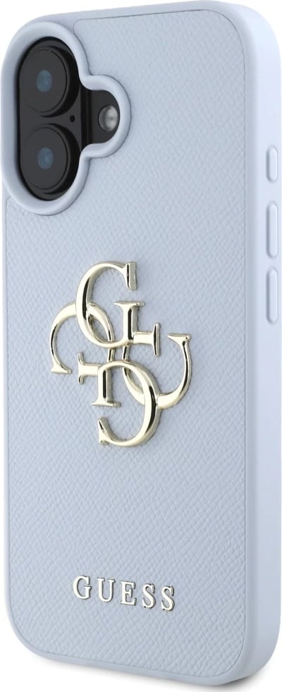 Mbështjellës Guess Grained Big 4G Logo Small Classic Logo për iPhone 16, Blu Mbështjellës Guess Grained Big 4G Logo Small Classic Logo për iPhone 16, Blu