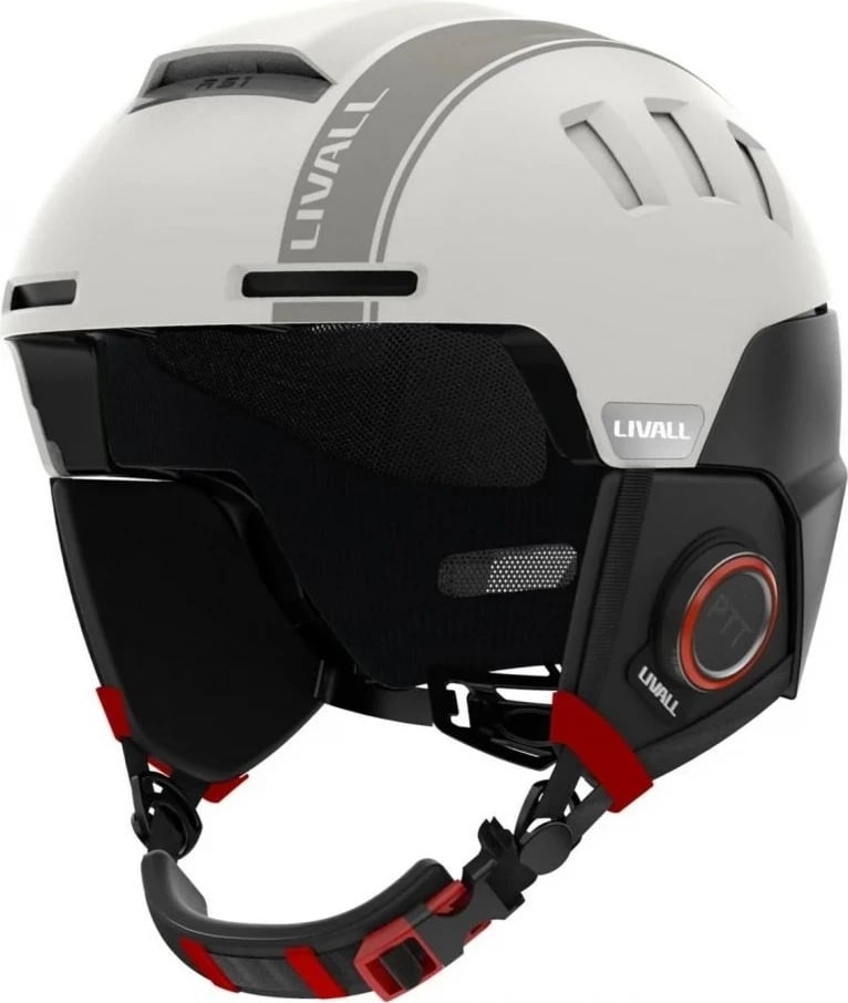 Helmetë ski Livall RS1 Bluetooth PTT Alert SOS, e bardhë, M