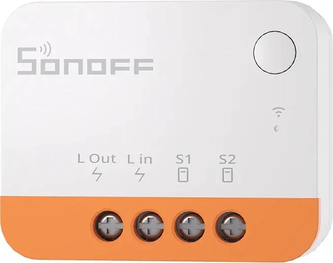 Switch smart Sonoff ZBMINIL2, ZigBee, për ndriçim, i bardhë/portokalli