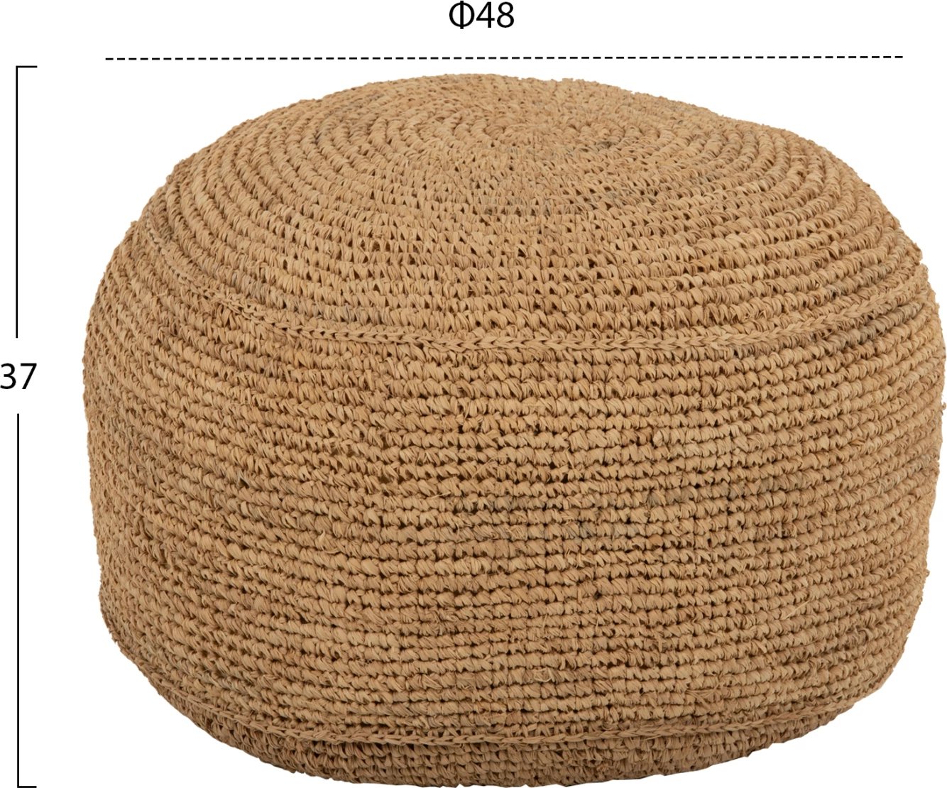 Karrige për bar AONI FH7828 prej fibrave të palmës së tharë, ngjyrë natyrale, Φ48x37H cm