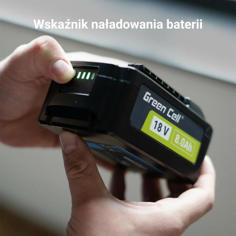 Bateri rikarikueshme Green Cell PTBO18V4 për vegla Bosch 18V, 4Ah, Li-Ion, e zezë