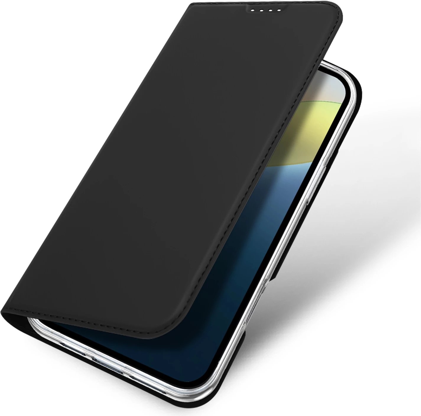 Mbështjellës Dux Ducis Skin Pro për iPhone 16 Plus, me kapak, xhep për kartela, e zezë