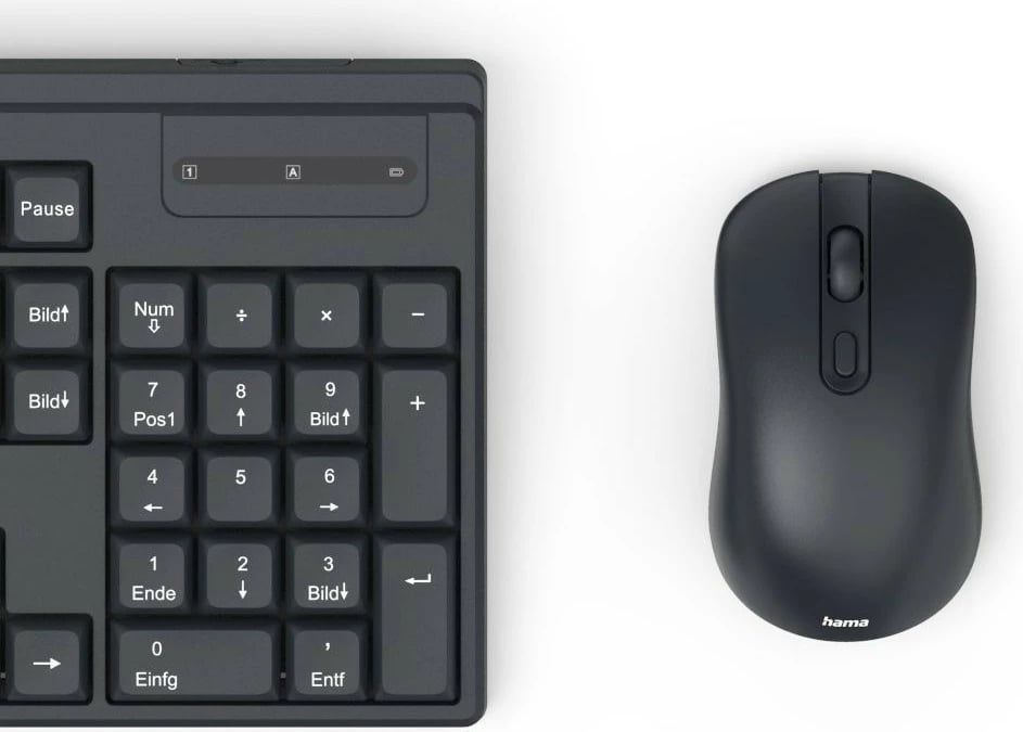 Set tastierë dhe maus pa kabllo Hama WKM-200, QWERTY, i zi